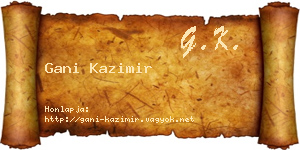 Gani Kazimir névjegykártya